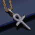 TOPGRILLZ Cross Necklace for Women Ankh Gold Cross Necklace for Men Rope Cuban Link Chain Pendant Necklace Iced out 14K Gold Plated Diamond Ankh P...