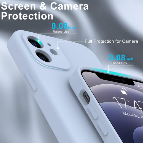 DEENAKIN Compatible with iPhone 12 Case with Screen Protector,Enhance Camera Protection,Soft Flexible Silicone Gel Rubber Bumper Cover,Slim Fit Pr...