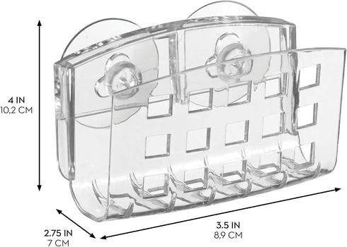 iDesign Sinkworks Kitchen Sink Suction Holder for Sponges, Scrubbers, Soap - Clear Large...