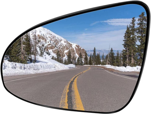 cciyu Left Side Mirror Glass Chrome Heated Flat Towing Mirror Glass Fits for 2012-2017 For Toyota Camry Driver Side Mirror Glass 8K0949102E-AUT...