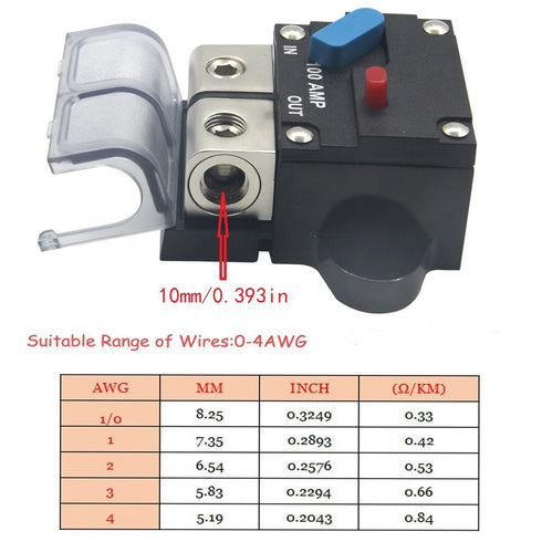 ZOOKOTO 12-24 Volt DC 200A Circuit Breaker, 0 or 4 Gauge Trolling Motor Auto Car Marine Boat Bike Stereo Audio Inline Fuse Holders Inverter 200A...