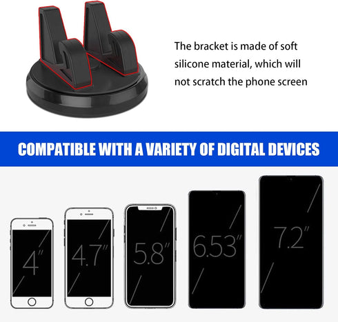 Pack-1 Car Dashboard Cell Phone Holder, 360 Degree Rotating Navigation Bracket, Phone Fixing Device, Automobile Interior Products, Universal for M...