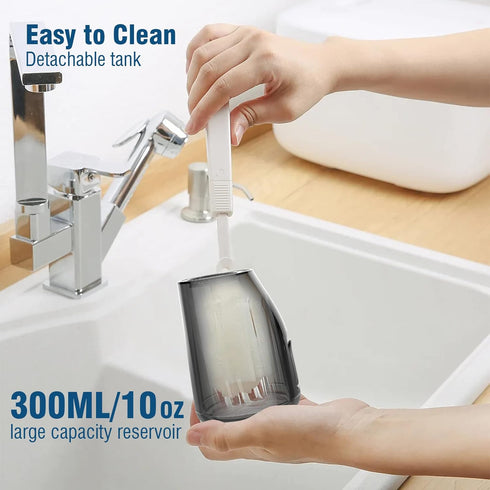 Water Dental Flosser Cordless for Teeth - QFBUDR 5 Modes Dental Oral Irrigator, Portable Rechargeable IPX7 Waterproof Water Teeth Cleaner Picks fo...
