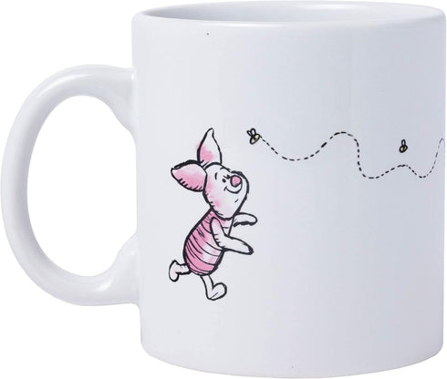 Silver Buffalo Disney Winnie the Pooh But First Hunny Piglet Ceramic Coffee Mug, 20 Ounces...
