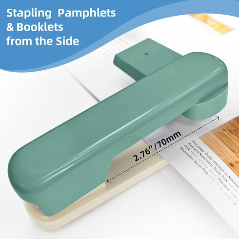 Swing-Arm Swivel Stapler, 20 Sheets Capacity, 360 Degree Rotate Desk Staplers for Booklet or Book Binding, Green...
