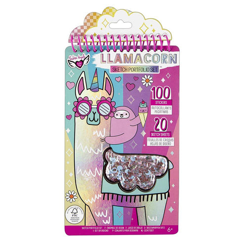 Fashion Angels Llama Shaker Compact Sketch Portfolio/Llama Sketch Book/Llama Coloring Book, Brown/a, 7.6 Ounce...