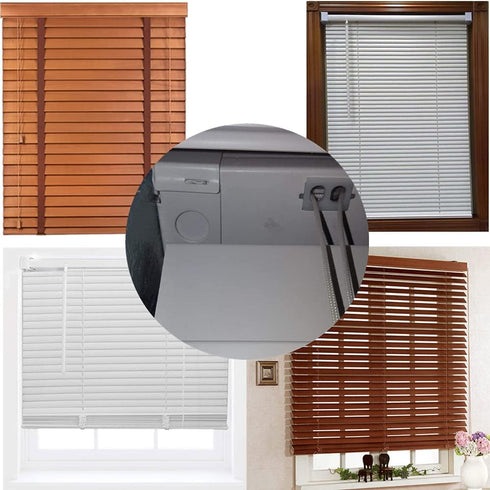 4pcs Box Mounting Bracket 2 Sets for 2inch High Rail Venetian Blinds White Color Head Track End Cover Holder Window Blinds Headrail with 2" x2-1/4...