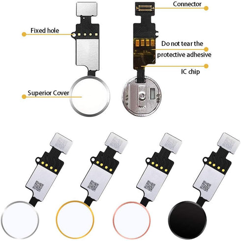 Home Button Main Key Flex Cable Replacement Compatible for iPhone 7/7 Plus iPhone 8/iPhone 8 Plus Home Button Touch ID Replacement with Repair Too...