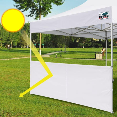 Eurmax Instant SunWall for 10x10 Pop up Canopy, Canopy Half Walls, Outdoor Instant Canopies,Canopy Tent Sidewalls,1 Pack Half Sidewall Only?White?...