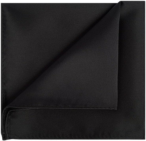 KissTies 1PC/6PCS Satin Pocket Square Solid Color Handkerchief + Gift Box...