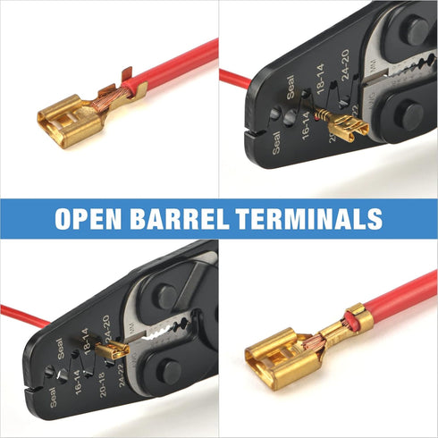 iCrimp IWC-1424AB Wire Crimping Tool for Weather Pack Terminals, Metri Pack Connectors, Open Barrel Terminals, Stamped Contacts with Built-in Wire...