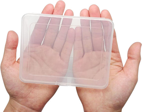 Goiio 6 Pcs Mini Plastic Storage Containers Box with Lid, 5x4x1.3 Inches Clear Rectangle Box for Collecting Small Items, Beads, Game Pieces, Busin...