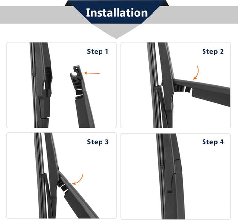 X AUTOHAUX Car Rear Windshield Wiper Blade Arm Set for Kia Soul 2010-2017 10 Inch 260mm...