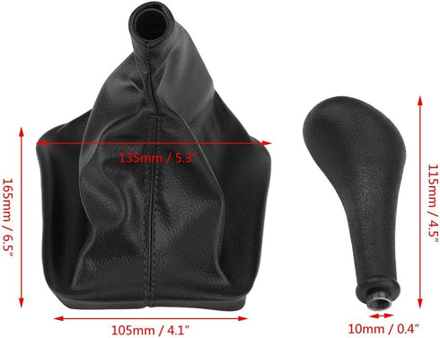 KIMISS 4 Speed Gear Stick Shift Knob + Gaiter Boot Cover for Benz W123 W140 W20...