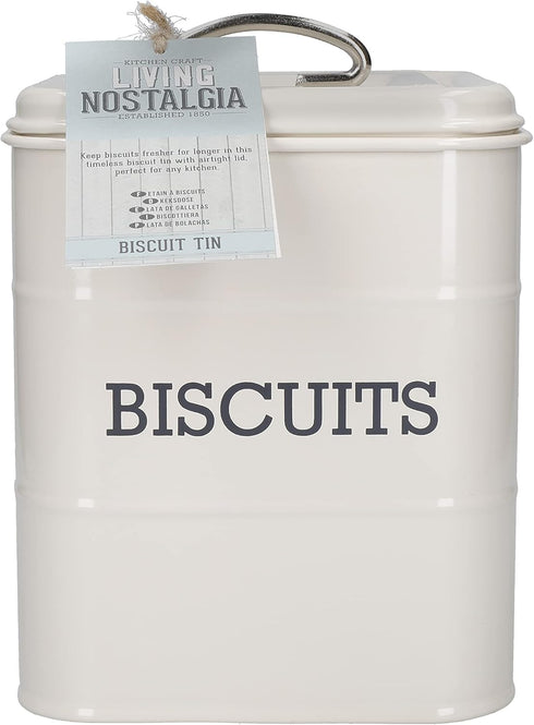 Living Nostalgia Biscuit tin 14,5x19cm, Metal, Antique Cream, 14.5 x 19 cm...