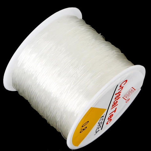 FQTANJU 2 Rolls 0.8MM Crystal Elastic Bracelet String, Stretchy Bead String Cord for Clay Beads Pony Beads Bracelets, Necklaces, Jewelry Making an...