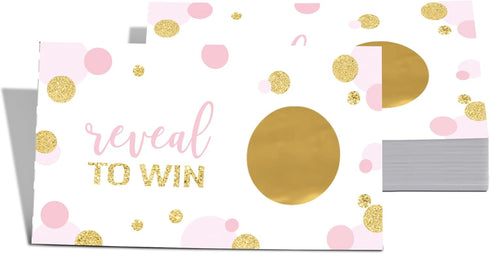 Pink & Gold Scratch Off Game Cards (28 Pack) - Fun Bridal Shower Games, Modern Wedding Activities, Lottery Tickets for Door Prizes, Raffle Drawing...