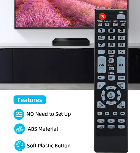 Replacement Remote Control Universal for Element TV ELEFW195 ELDFT406 ELEFW408 ELEFW247 ELEFT326 ELEFT426 ELEFW504 ELEFW505 ELEFW328 ELEFW3916...