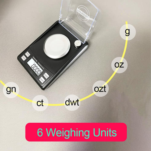 Milligram Scale with Case, 4 Powder Pans, mg Scale, 50g by 0.001g, Digital Powder Scale for Supplement,6 Weighing Units,includes Calibration Weigh...