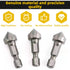 3 Pack Countersink Drill Bit Chamfer Bits 6 Flute for 6.35mm 1/4'' Hex Shank Burr Removal Holes Shaping Trimming Opener Tool Polish Knife Cutter W...