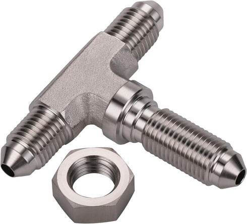 3AN Male Stainless Steel Bulkhead Tee T Brake Hose Fitting Adapter with Nut...