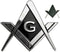 Masonic Car Emblem Square and Compass Metal Decal...