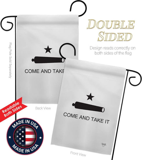 Breeze Decor - Come and Take It Canon Americana - Everyday Historic Impressions Decorative Vertical Garden Flag 13" x 18.5" Printed In USA...