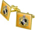 Harry Potter Hufflepuff Painted Crest Square Cufflink Set Gold Color...