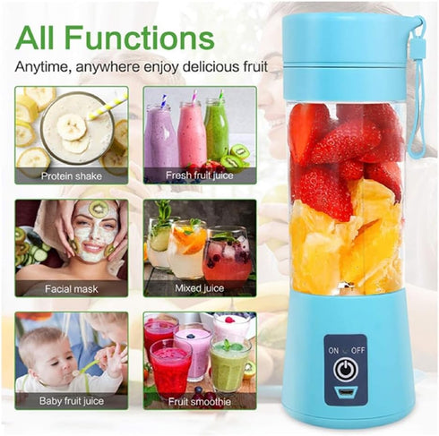 Fresh Juice Portable Blenders and Mini Fruit Smoothie Milk-shake Mixer Bottle Blander Licuadora Portatil Juicer (Green), Large...