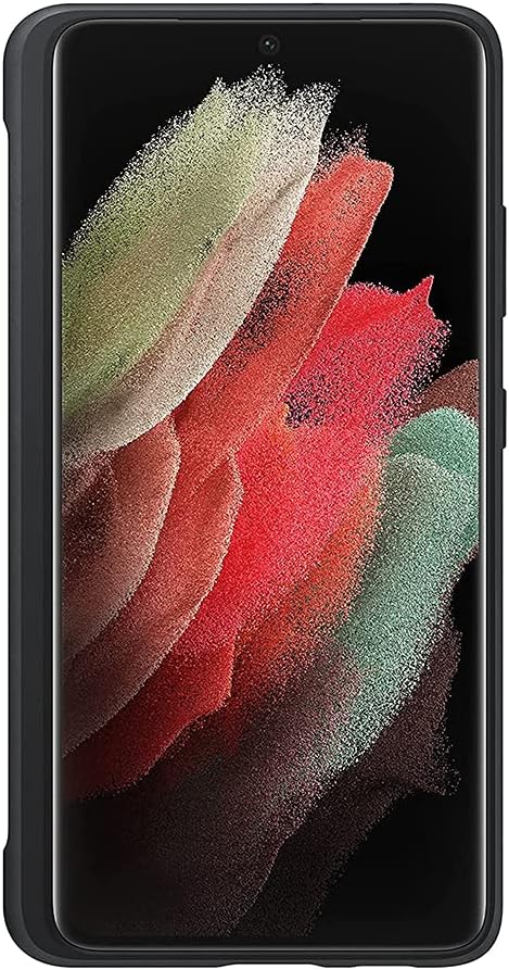 for Galaxy S21 Ultra Case with S Pen Holder, Liquid Silicone Phone Cover with Stylus Slot (S-Pen Not Included) Anti-Fingerprint Military Shockproo...