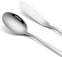 5-Piece 18/0 Stainless Steel Serving Set,Large Hostess Set with Round Edge,Mirror Finished,Dishwasher Safe -Spoons, Forks,Butter Knife& Slotted Sp...