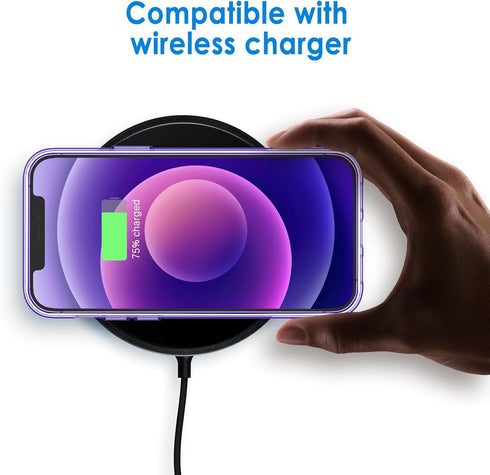 JETech Case for iPhone 12 Mini 5.4-Inch, Non-Yellowing Shockproof Phone Bumper Cover, Anti-Scratch Clear Back (Deep Purple)...