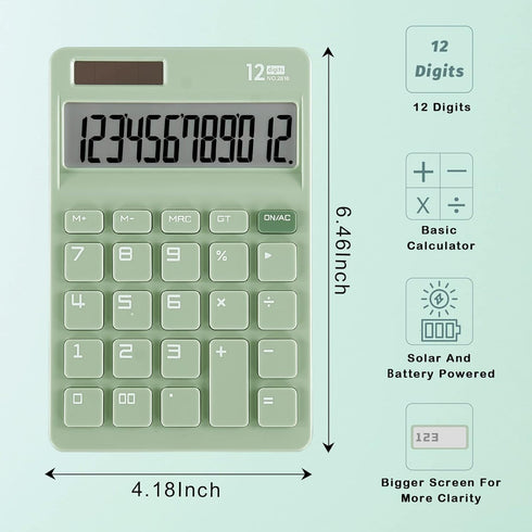 EooCoo Calculator for Students, Kids Standard Calculator 12 Digit for School, Classroom, Home, Automatic Sleep, Classroom Essentials & Homeschool ...