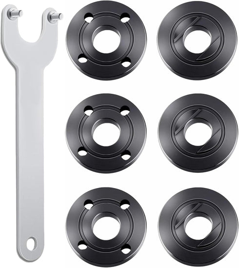7PCS Angle Grinder Nut Angle Grinder Wrench Kit 5/8-11 Flange Metal Lock Nut with Spanner for Compatible with Dewalt Milwaukee Makita 193465-4 Met...