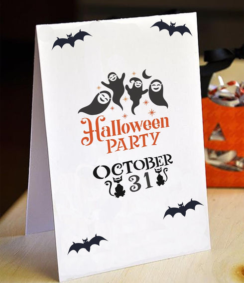 CrafTreat 12 Pieces Halloween Stencils for Painting on Wood (6x6), Halloween Painting Stencils, Elegant Halloween Stencils for Cookies, Ghost Sten...