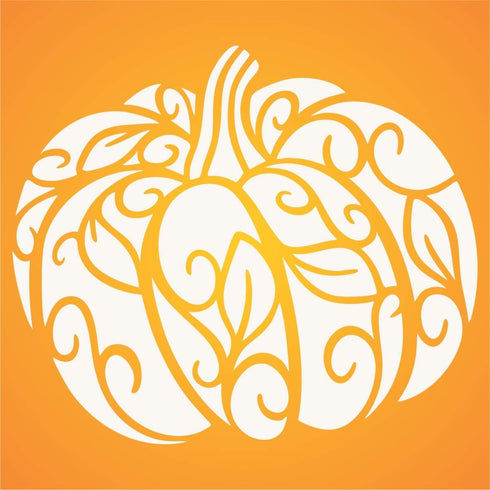 Fancy Pumpkin Stencil, 8 x 6.5 inch (L) - Decorative Halloween Thanksgiving Vegetable Pumpkin Stencils Template for Painting...