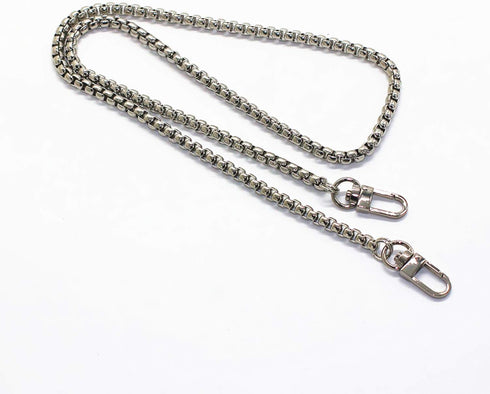 Model Worker Iron Box Chain Strap Handbag Chains Purse Chain Straps Shoulder Cross Body Replacement Straps with Metal Buckles (Silver, 31.5")...