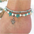 Boho Starfish Anklet Bracelet Sea Turtle Turquoise Chain Anklet Layered Turtle Pendant Ankle Bracelets Beach Blue Beads Foot Chain Jewelry for Wom...