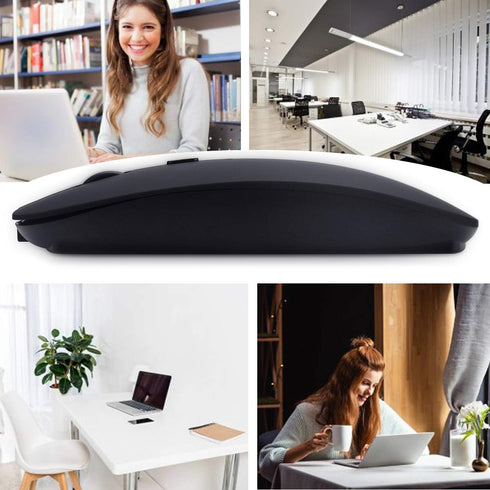 Bluetooth Mouse for Laptop/iPad/iPhone/Android PC,Rechargable Quiet Slim Wireless Mice Compatible with OS/Windows/Linux/Tablet,Black...
