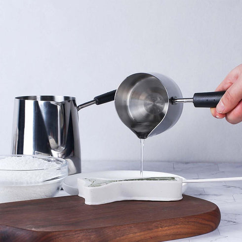 Butter Coffee Milk Warmer Mini Butter Melting Pot Turkish Coffee Warmer and Butter Melting Pot, Stainless Steel, 20-Ounce Capacity (600ML)...