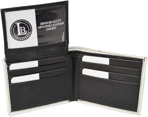 Leatherboss Skull Printed Stylish Men's Bifold Exotic Credit Card Cash Holder Wallet with Gift Box...