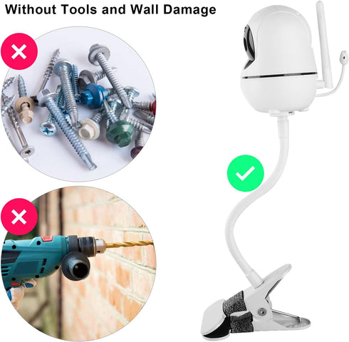 Flexible Baby Monitor Clip Mount Compatible with HelloBaby HB65/HB6550/HB6558/HB66/HB248,ANMEATE SM935E/SM650 Baby Monitor, Hellobaby Camera Mount...