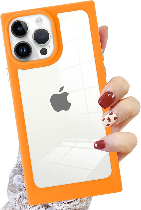 BITOBE Designed for iPhone 14 Pro Max Square Case Protective Hard PC TPU Bumper Camera Protection for Women Girls Clear Case for iPhone 14 Pro Max...