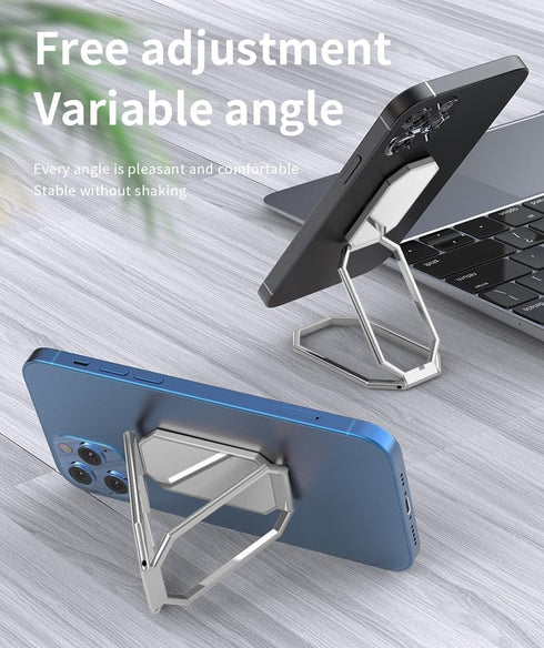 Phone Ring Holder Finger Kickstand Foldable Cell Phone Stand Upgraded 360°Rotation Metal Ring Grip Holder for Magnetic Car Mount Compatible with i...