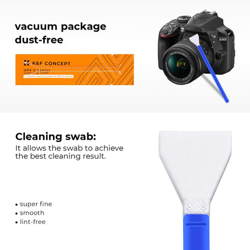 K&F Concept 16mm APS-C Sensor Cleaning Swab*10 + 20ml Sensor Cleaner, DSLR SLR Digital Camera CMOS and CCD Sensor Cleaning Swab Kits for Nikon Son...