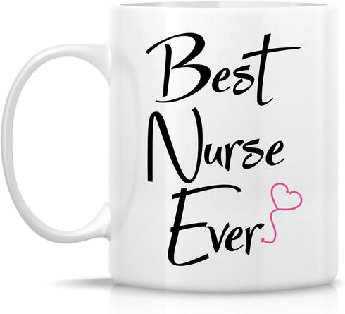 Retreez Funny Mug - Best Nurse Ever 11 Oz Ceramic Coffee Mugs - Funny, Sarcasm, Inspirational, Motivational graduation birthday gifts for friends,...