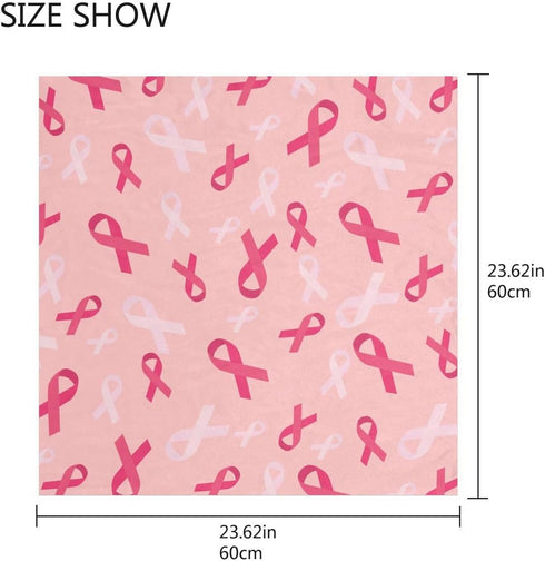 Women's Fashion Silk Scarf Breast Cancer Ribbons Square Satin Headscarf Neck Scarf Head Hair Wraps...