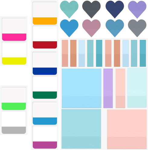 Transparent Sticky Notes, 860 Pcs Waterproof Clear Sticky Notes, Clear Notes Transparent for Bible Study Supplies, Office School Supplies, Book An...