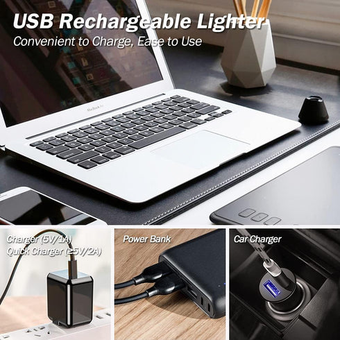 Electric Candle Lighter - Rechargeable USB Arc Windproof Flameless Plasma Lighter With Long Stick, Rope and Ring - No Butane Fluid - Perfect for B...