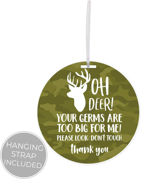 Camouflage Deer Stop No Touching Baby Car Seat Sign/Country Boy Stroller Tag/Camo Car Seat Accessory...